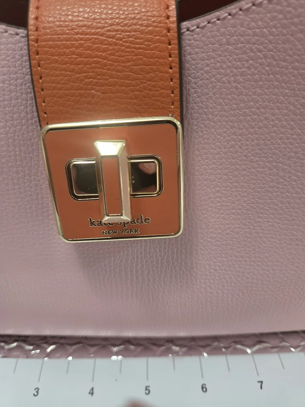 Kate Spade  Pink Leather Shoulder Bag with Orange/ Off White Accent
